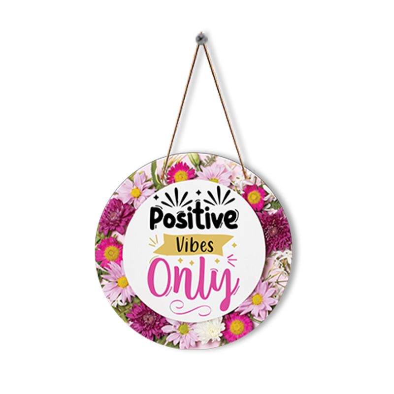 Positive Vibes Only Quote Printed Wall hanging for Home & Office Decoration | Bedroom & Living Room Wall Decor | Door Hanging | Gift | Decoration Art Piece | Motivational Quote Decorative Wall Art